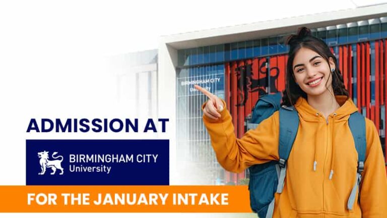 Admission at Birmingham City University for the January 2026 Intake