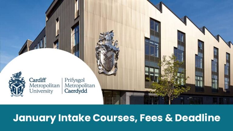 Cardiff Metropolitan University January 2026 Intake Courses, Fees & Deadline