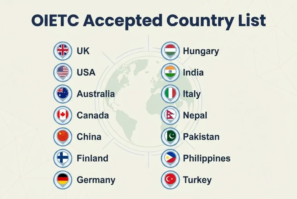 OIETC Accepted Country List