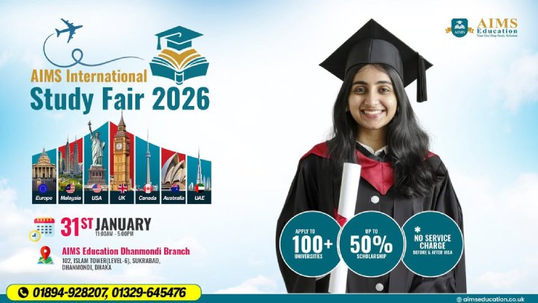 AIMS International Study Fair 2026 at Dhanmondi