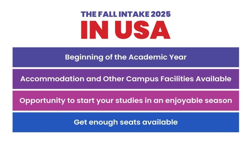 The Fall intake 2025 in usa