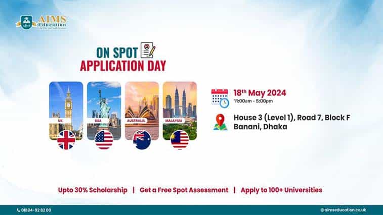 On Spot Application Day for UK, USA, Australia, and Malaysia